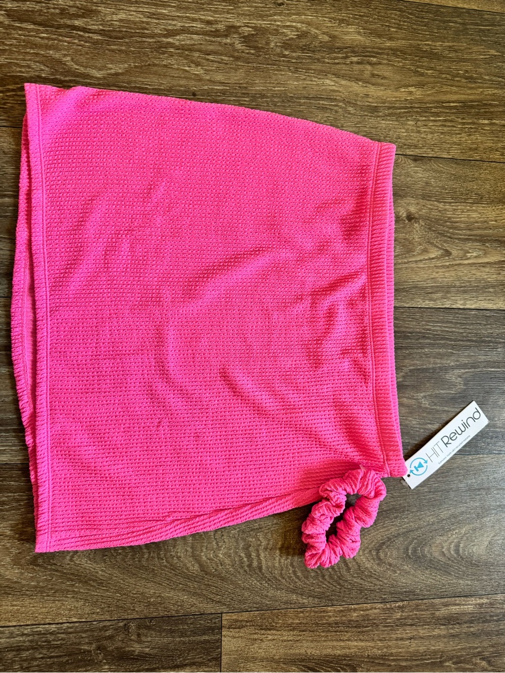 Hot Pink Swim Coverup Skirt with Matching Scrunchie